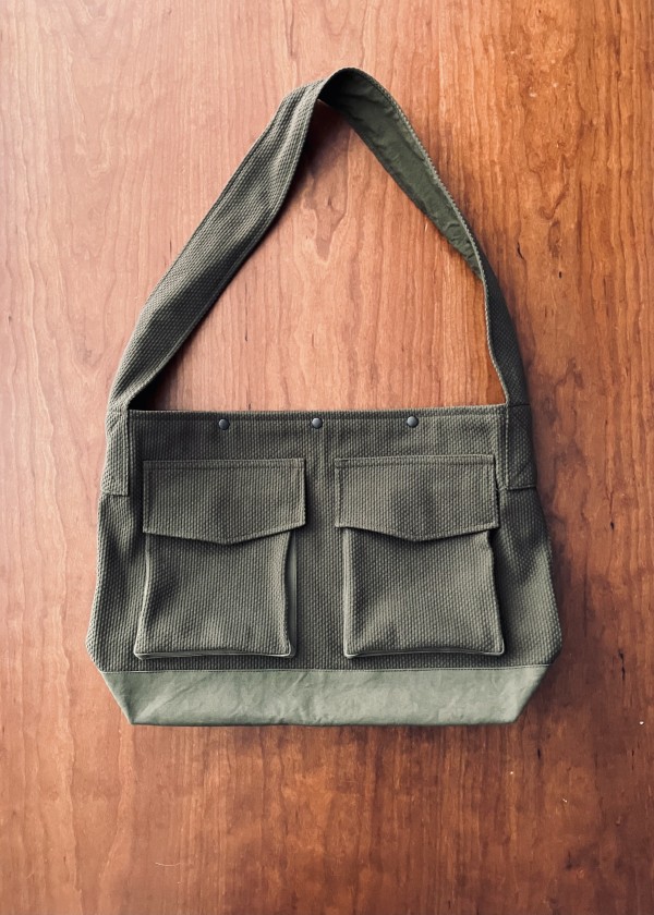 sashiko shoulder bag / khaki greenのサムネイル