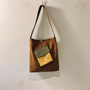 Persimmon Tannin Dyed (柿渋染め) Shoulder bag /cotton linen