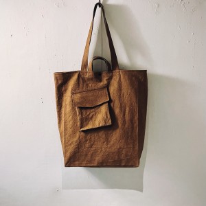 Persimmon Tannin Dyed (柿渋染め) Big Tote bag /cotton linen