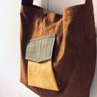 Persimmon Tannin Dyed (柿渋染め) Shoulder bag /cotton linenのサムネイル