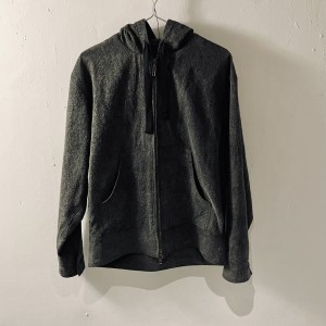 Charcoal Dyeing (炭染) Zip Hoodie / UNISEX / black / cotton linen