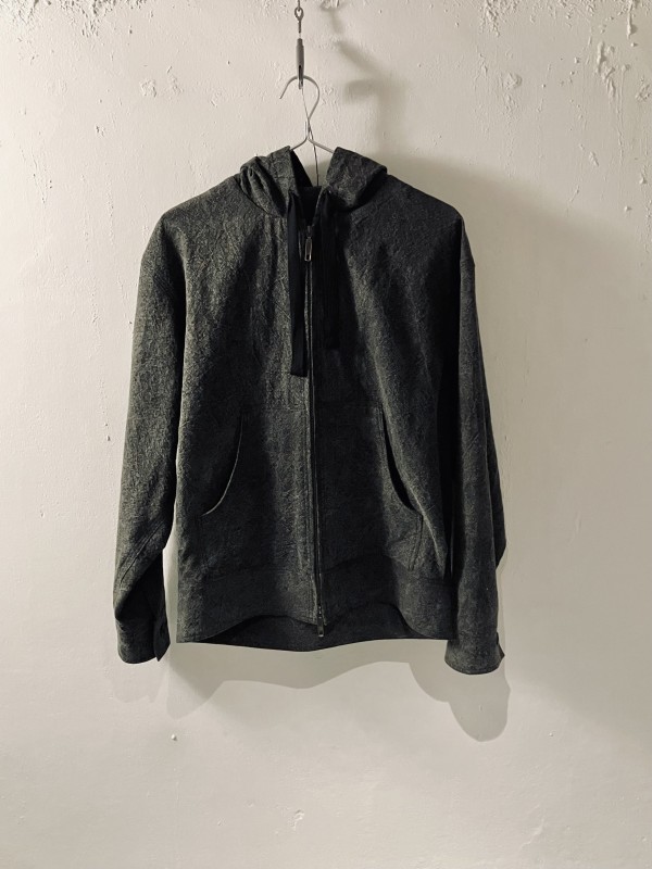 Charcoal Dyeing (炭染) Zip Hoodie / UNISEX / black / cotton linenのサムネイル