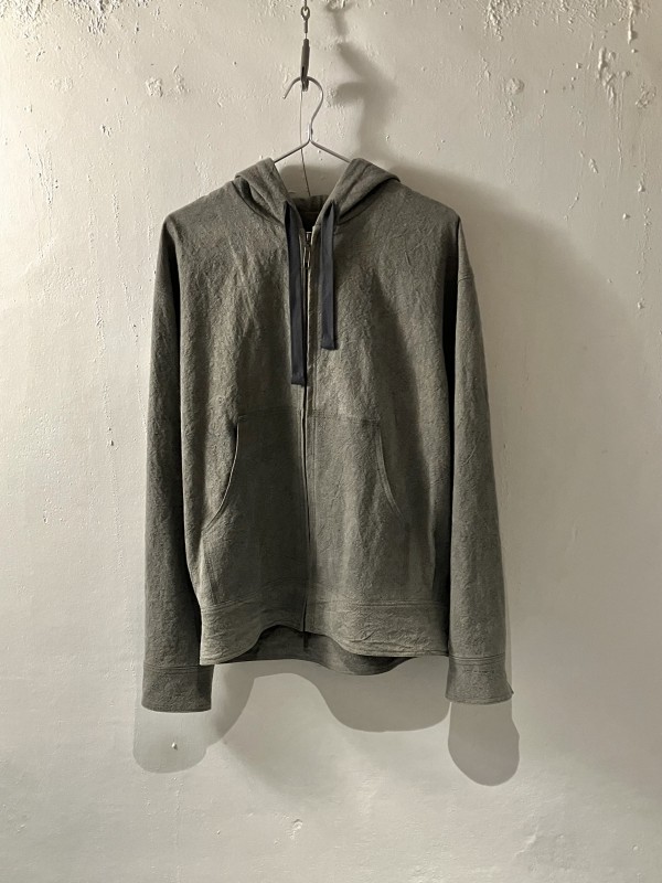 Charcoal Dyeing (炭染) Zip Hoodie / MAN / light gray /cotton linenのサムネイル