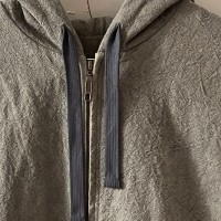 Charcoal Dyeing (炭染) Zip Hoodie / MAN / light gray /cotton linenのサムネイル