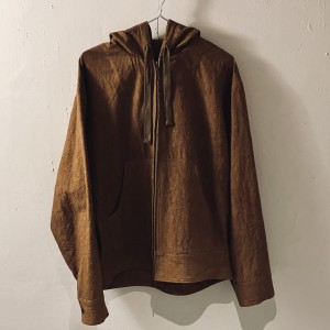 Persimmon Tannin Dyed (柿渋染め) Zip Hoodie / MAN  / cotton linen