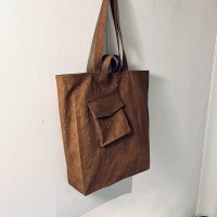 Persimmon Tangy Dyed (柿渋染め) Big Tote bag /cotton linenのサムネイル