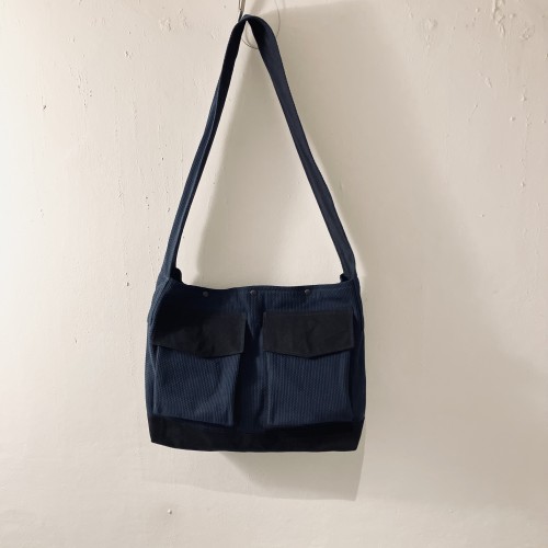 Sashiko Shoulder Bag / Blue×Black